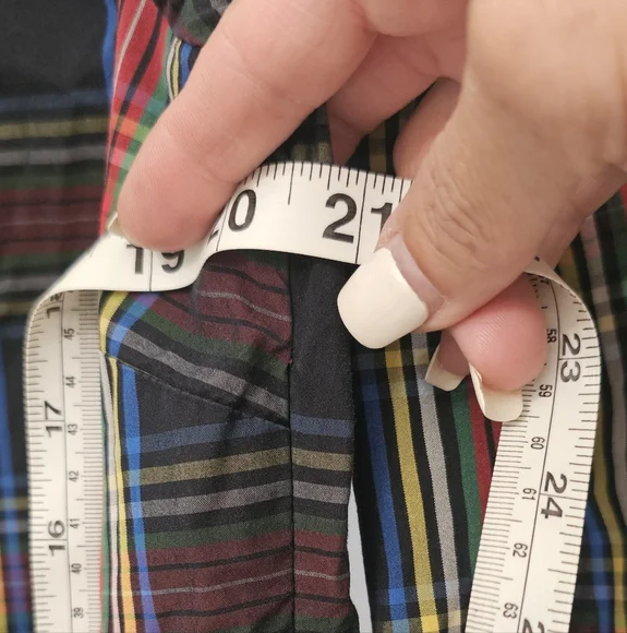 Talbots Multicolor Plaid Ruffle Blouse Size L - Picture 3 of 3